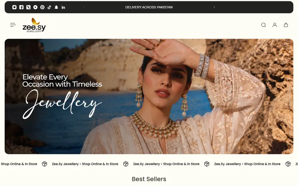 Zee.Sy Jewellery Shopify store in Pakistan